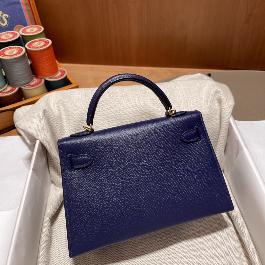 에르메스 미니 켈리백19 사파이어블루 은장 앱송